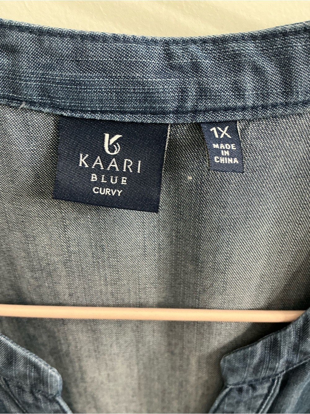 Kaari Blue Sleeveless Chambray Button-Front Top - Blue